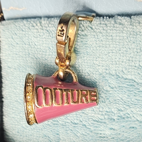 Juicy Couture Gold Pink Pave Cheerleader Megaphone Charm Bracelet Cheer Jewelry - Picture 11 of 14
